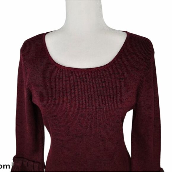 Nina Leonard Scoopneck Pleated Sleeve Shift Dress - Picture 3 of 15